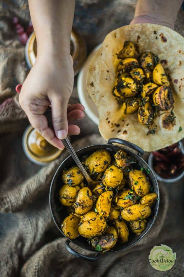 Aloo Methi Potato Fenugreek Stir Fry Cookilicious