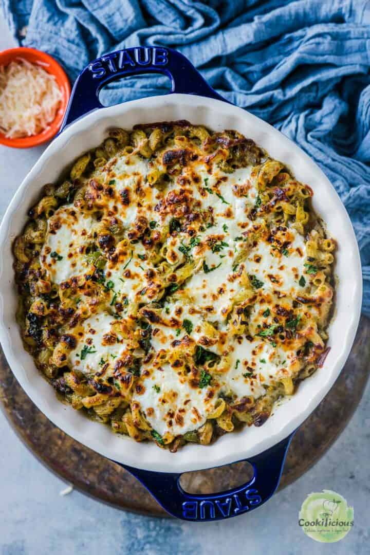 Creamy Pesto Pasta Bake Cookilicious