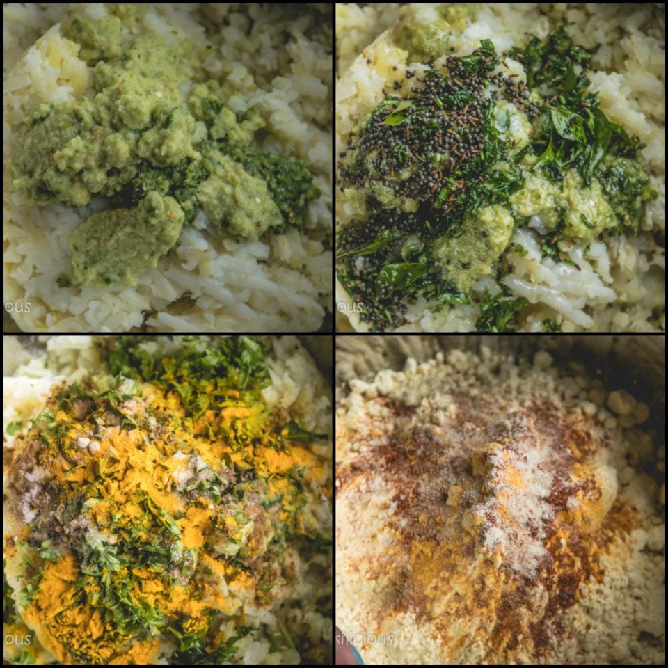 4 image collage showing the steps to make Bombay Special Vada Pav