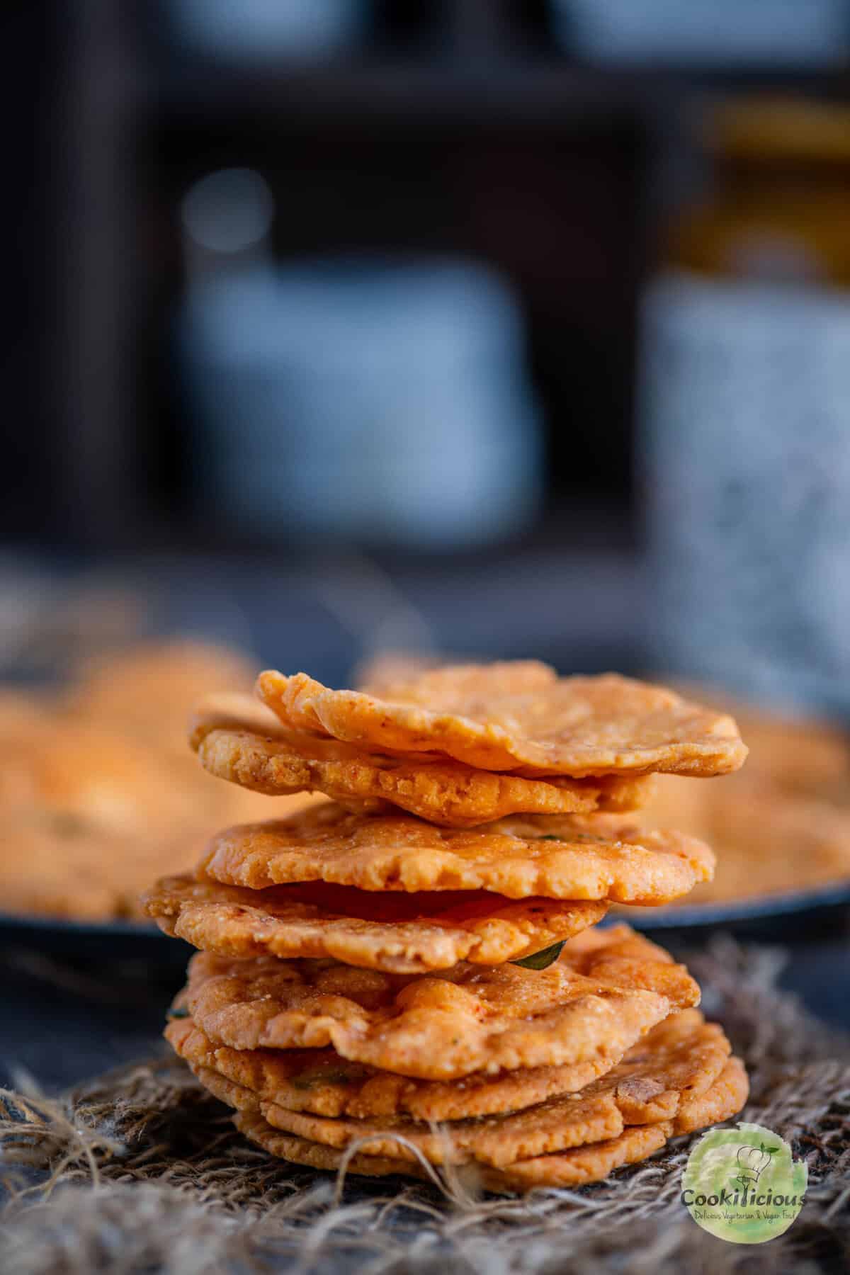 a couple of Thattai stacked one on top of the other.