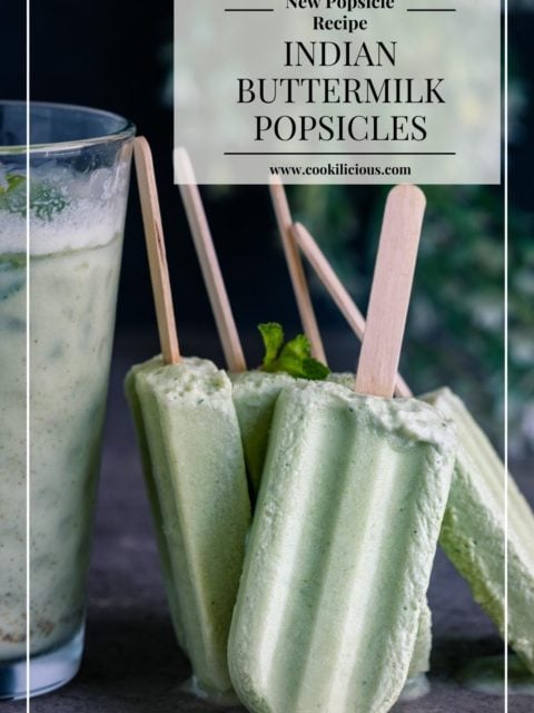Masala Chaas Popsicles stacked together and text at the top