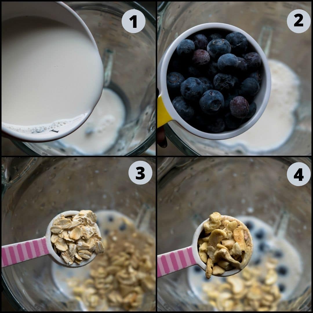 Vegan Blueberry Pancake Almond Milk Smoothie Recipe