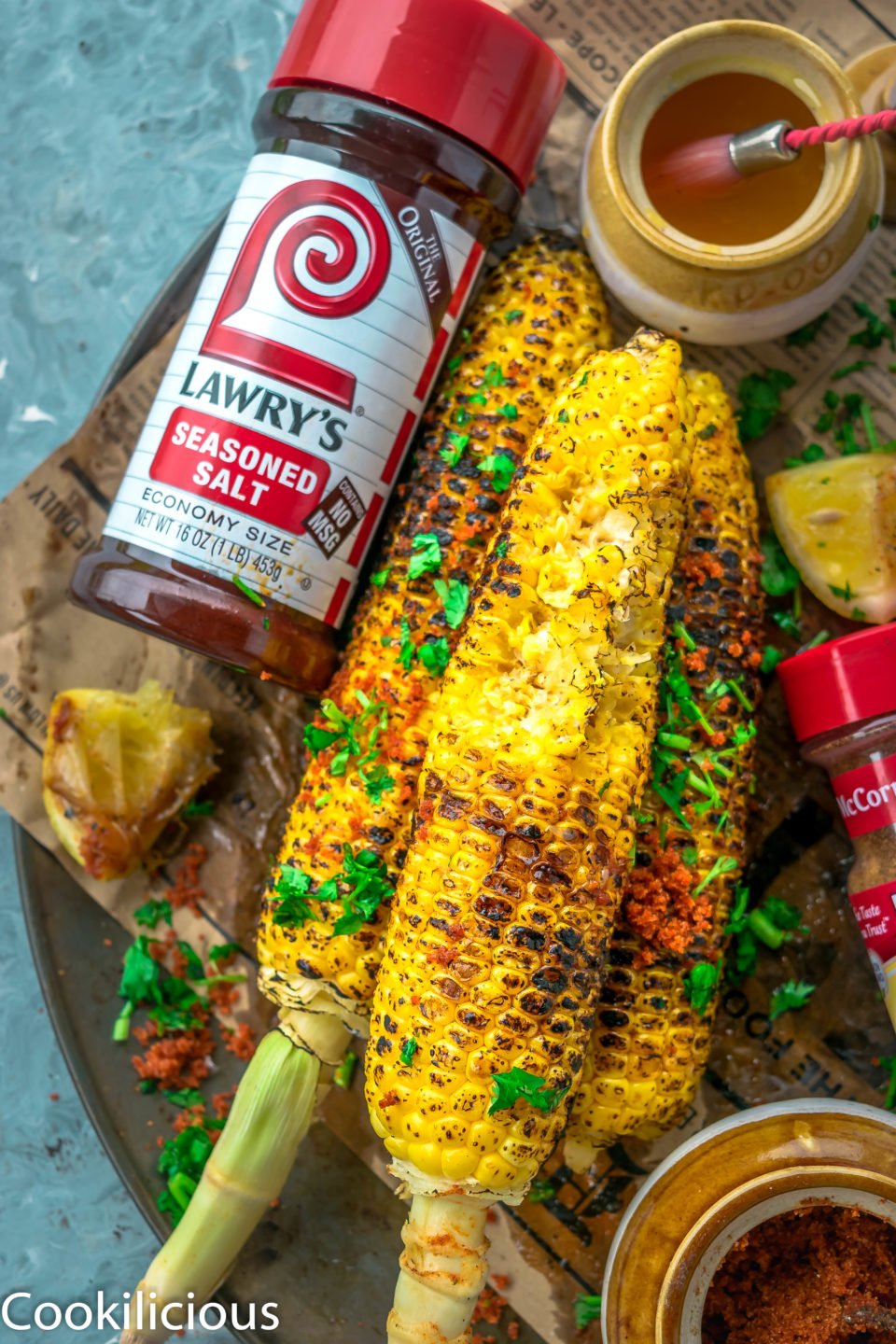 close up shot of a half eaten Indian Street Style Corn On The Cob