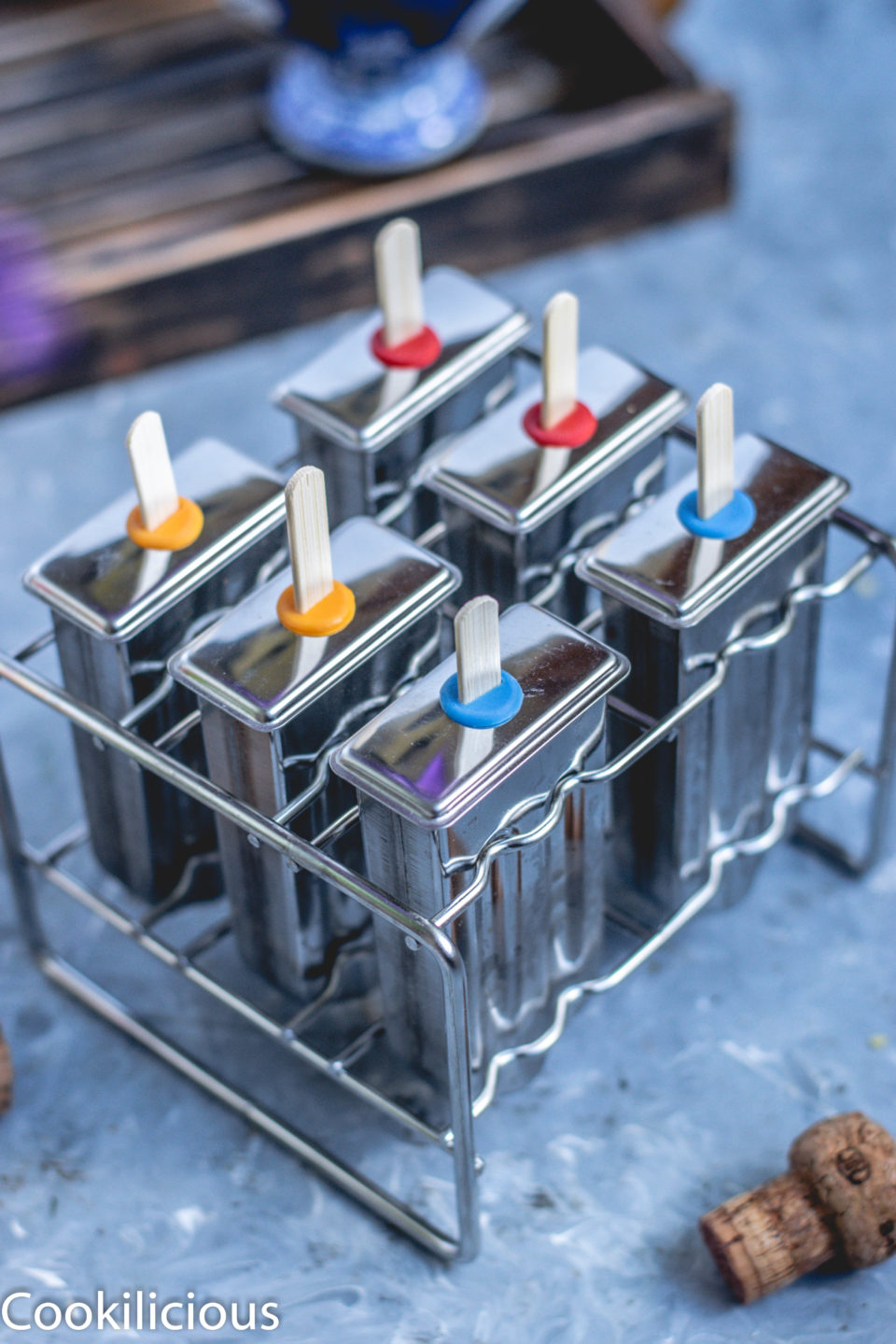 Masala Soda Blueberry Popsicles in a Popsicle molds