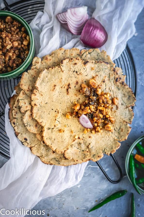 Dill Flavored Jowar/Sorghum Flatbread - Gluten-Free & Vegan