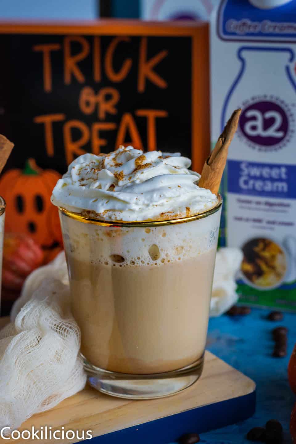 front shot of Spiced Coffee & Pumpkin Latte