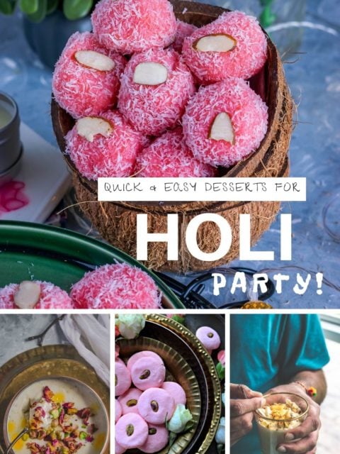 collage of Indian sweets for Hoi party