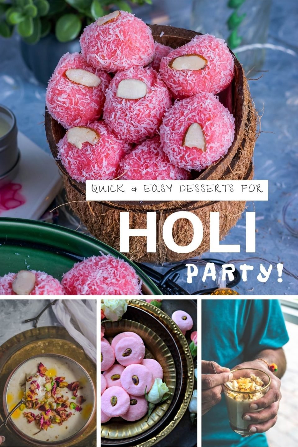 collage of Indian sweets for Hoi party
