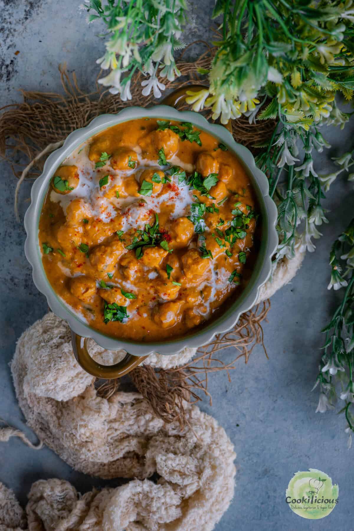 Hearty sweet potato and chickpea curry made in the Instant Pot, showing its rich, creamy texture.