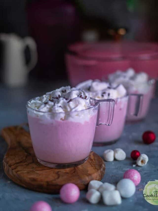Vegan Raspberry Rose Hot Chocolate