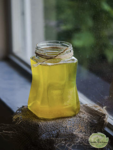 jar of ghee on linen