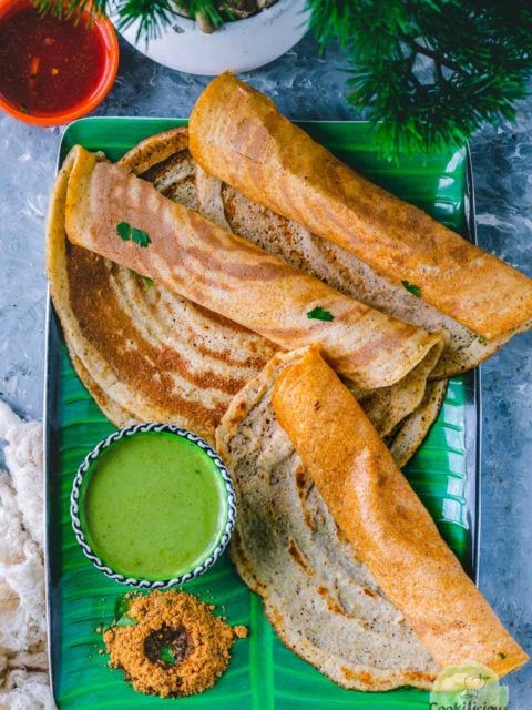 3 Quinoa Dosa rolled halfway