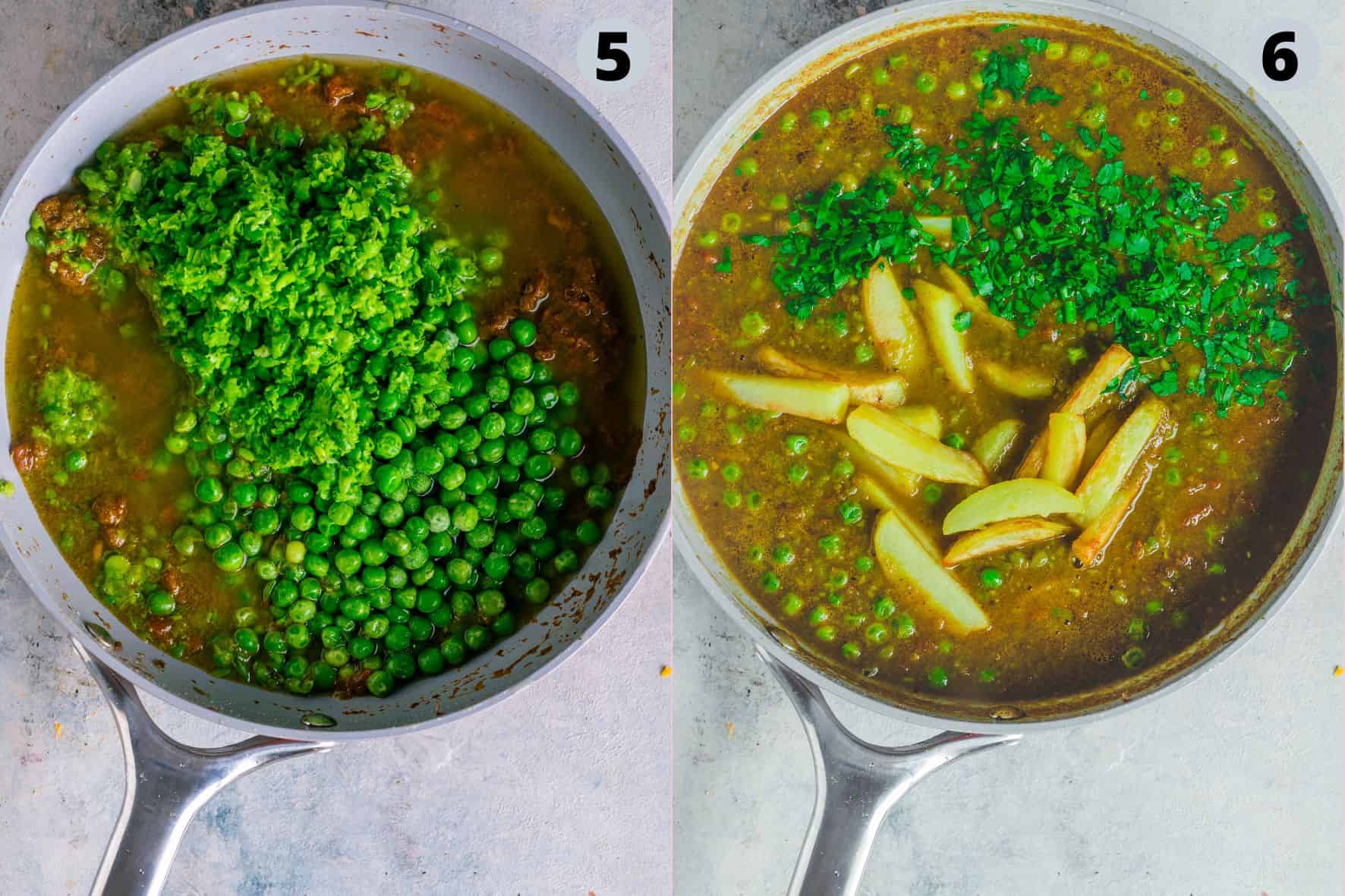 2 image collage showing the process to make Nimona recipe.