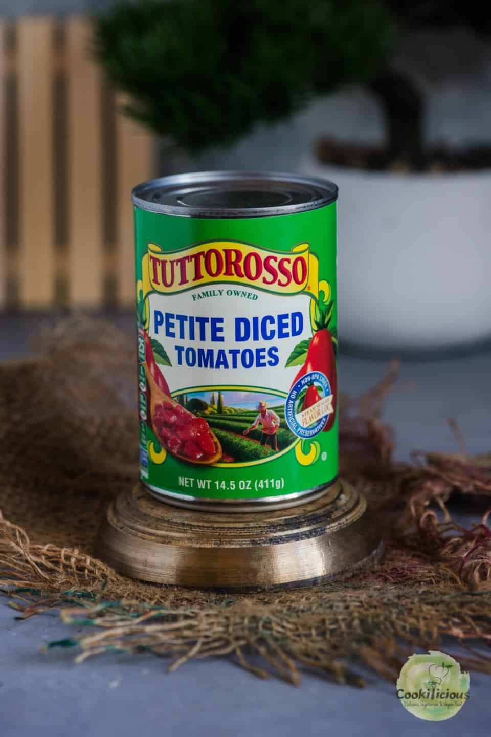a can of Tuttorosso petite diced tomatoes