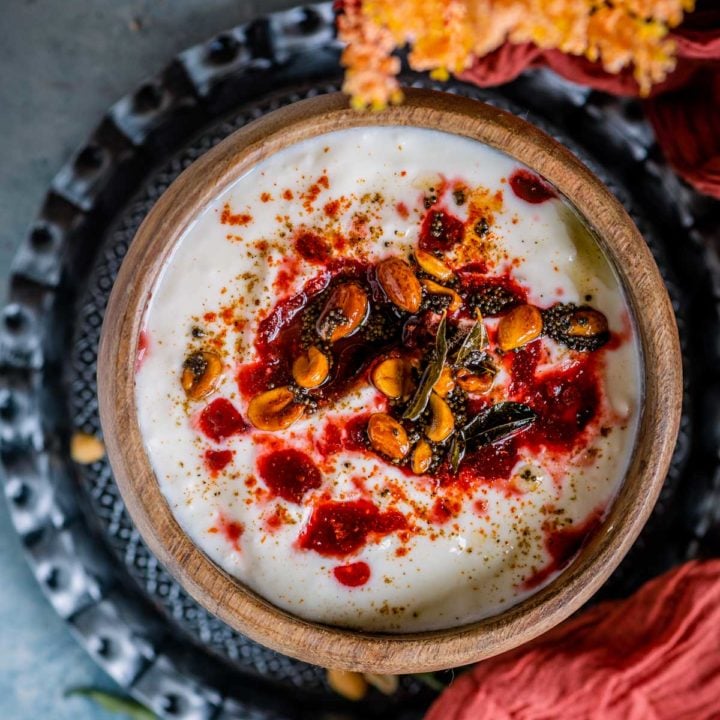 Beetroot Raita with Crunchy Peanut Tadka – Cookilicious