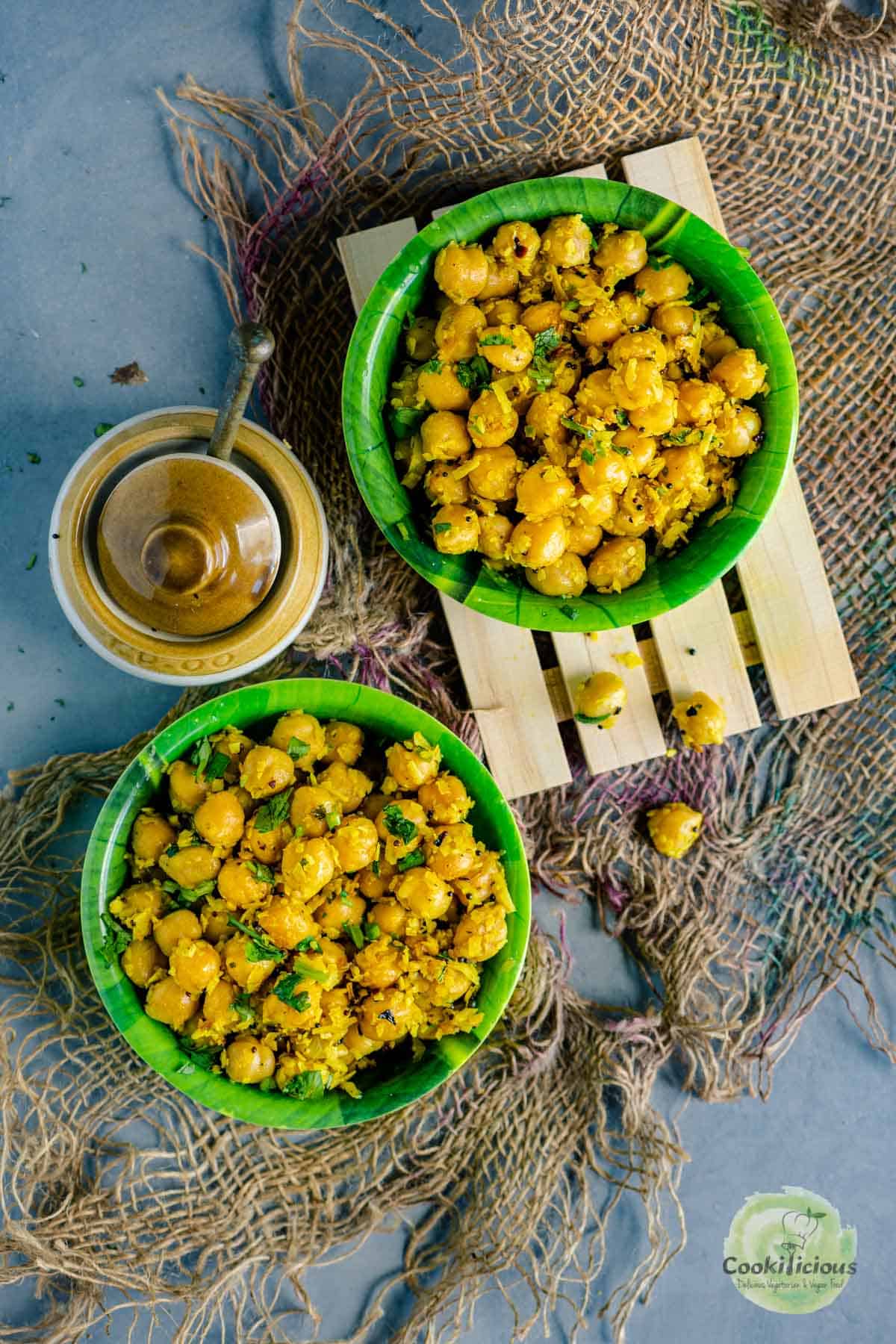 2 bowls of chickpea sundal