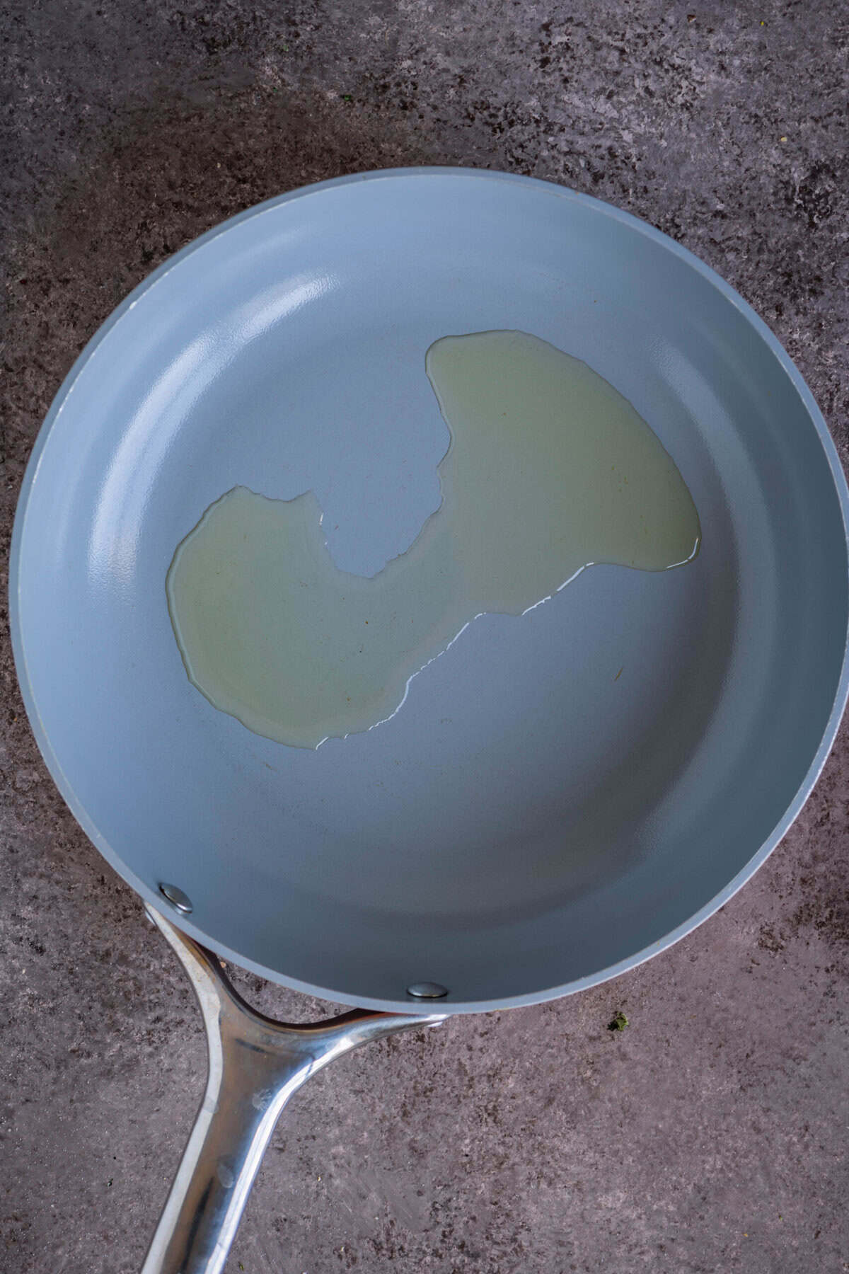 Vegan ghee melting in a pan.