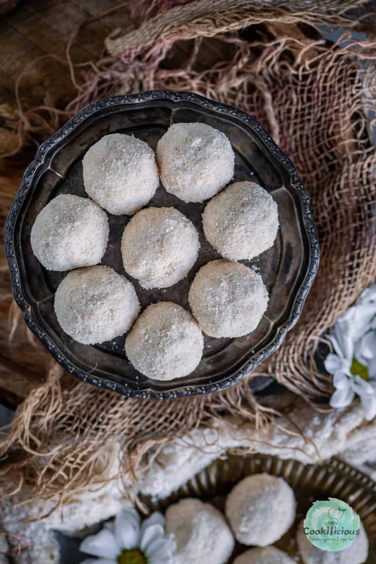South Indian traditional Rava Ladoo (Rava Laddu) served for Diwali celebrations.