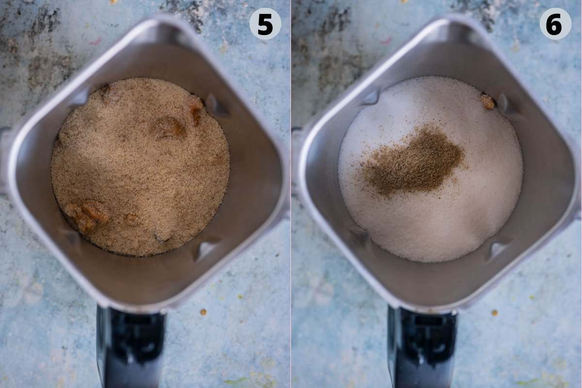 2 image collage showing how to make Rava Ladoo for Diwali at home.