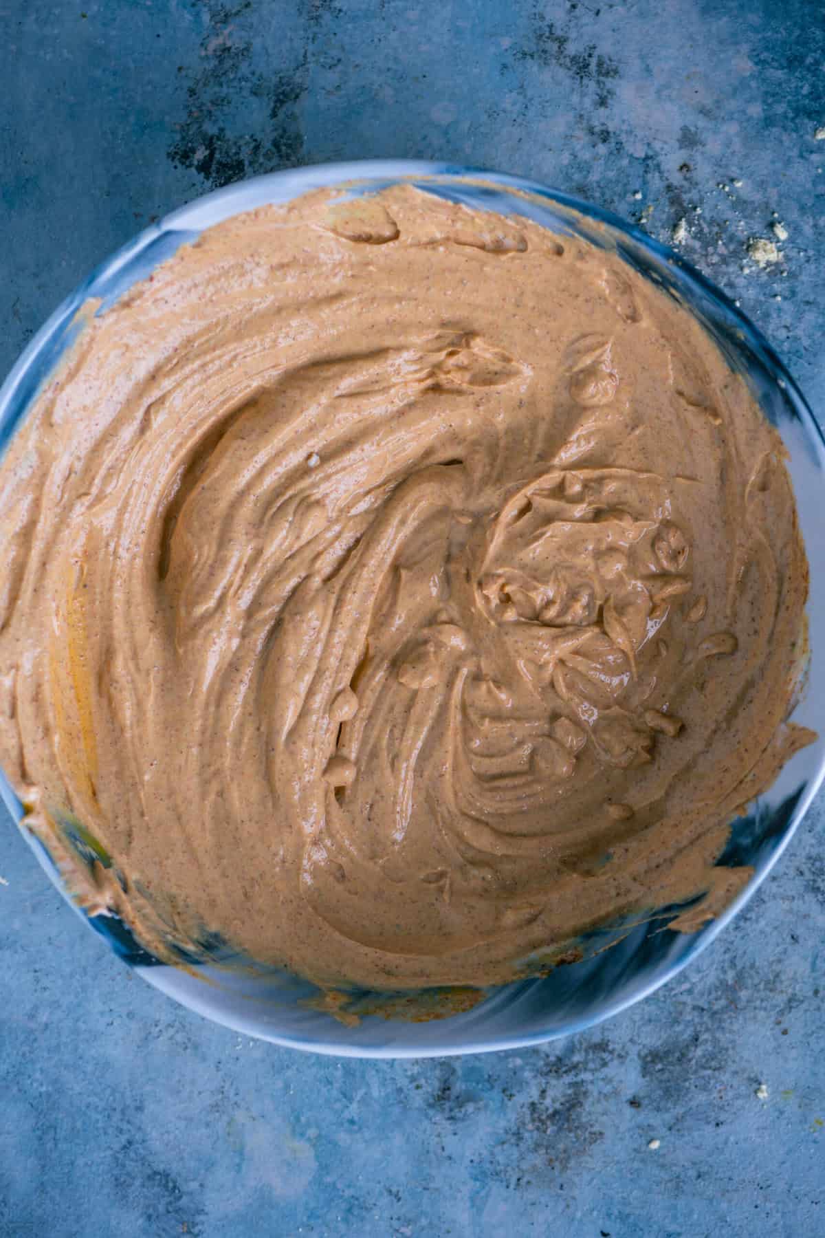 Prepared yogurt-spice mixture set aside, ready to be added to the Paneer Bhurji masala.