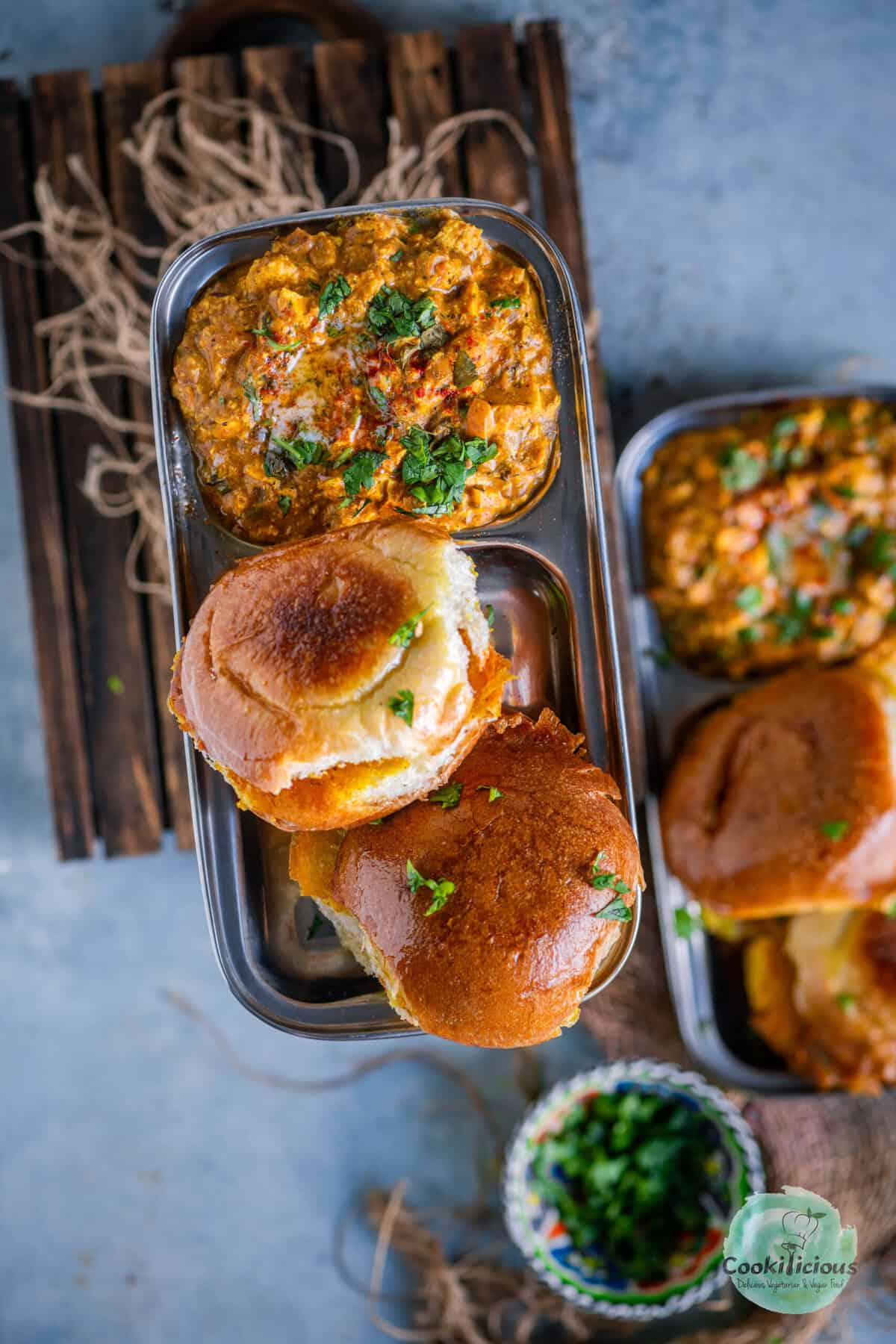 Homemade paneer bhurji with fresh cilantro and a squeeze of lemon.