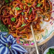 Fresh and crunchy onion salad with Indian spices served in a salad bowl.