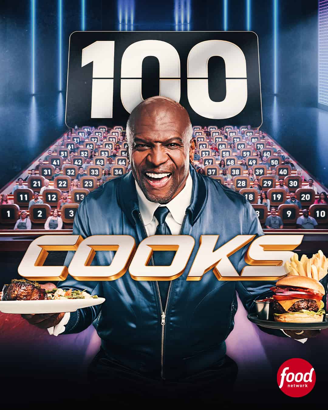 Official poster of 100 Cooks - new cooking show on Food Network.